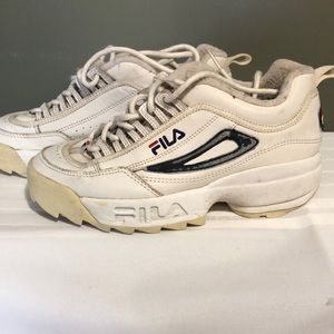 White Fila walking shoes